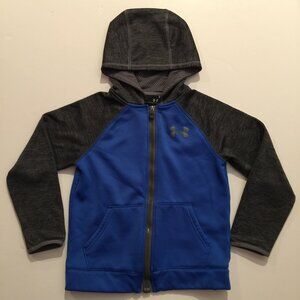 Under Armour Jacket Youth Boys Blue YSM/JP/P  Softshell Full Zip Hoodie Jacket